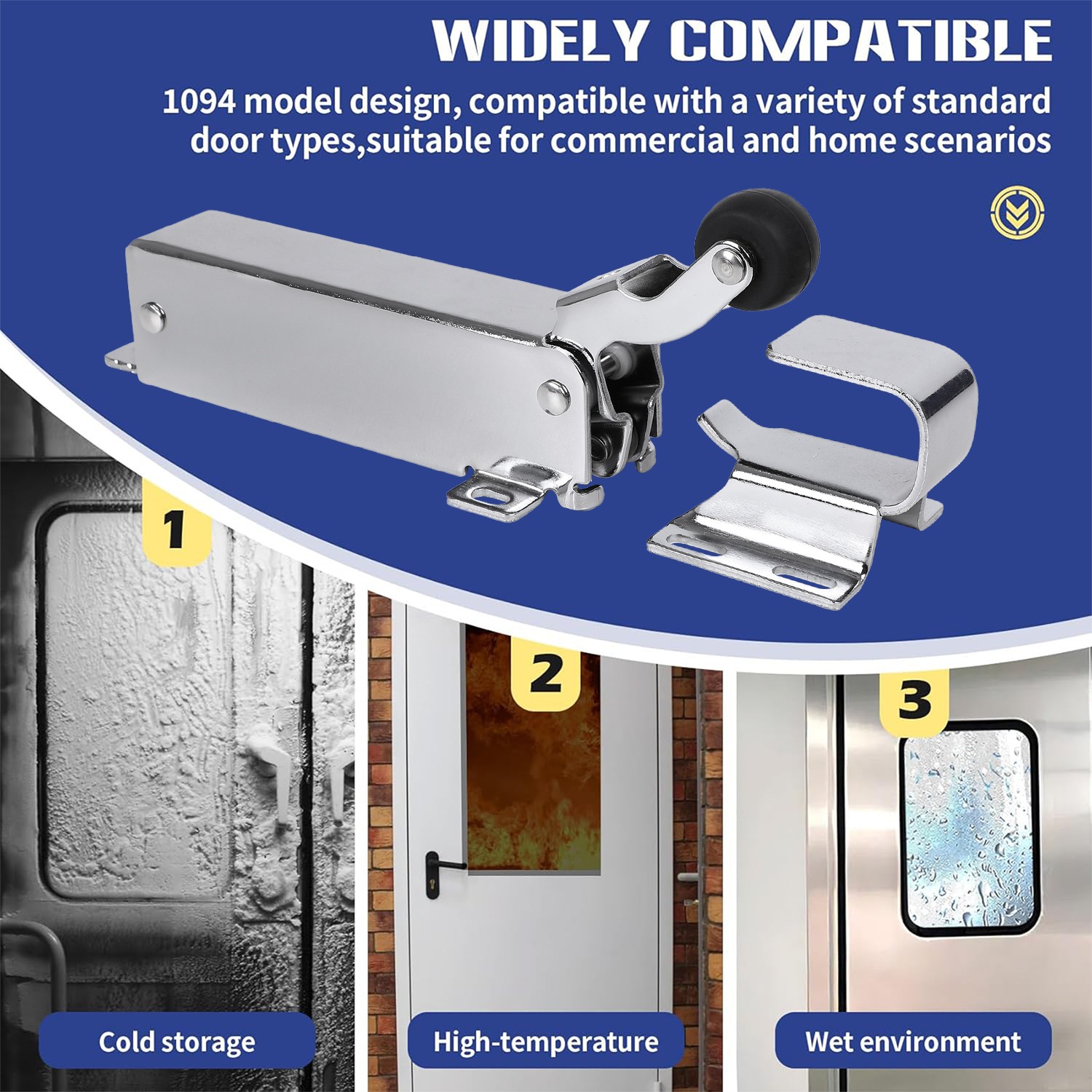 Powerful Hydraulic Door Closer For Walk-in Freeze Or Cooler 304 Stainless Flush