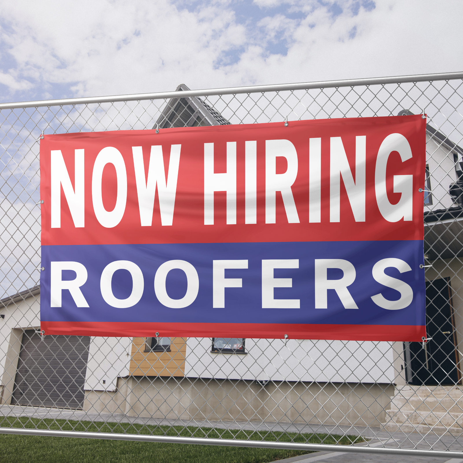 Now Hiring Roofers 13 oz Heavy Duty Vinyl Banner Roofing Jobs Available Sign