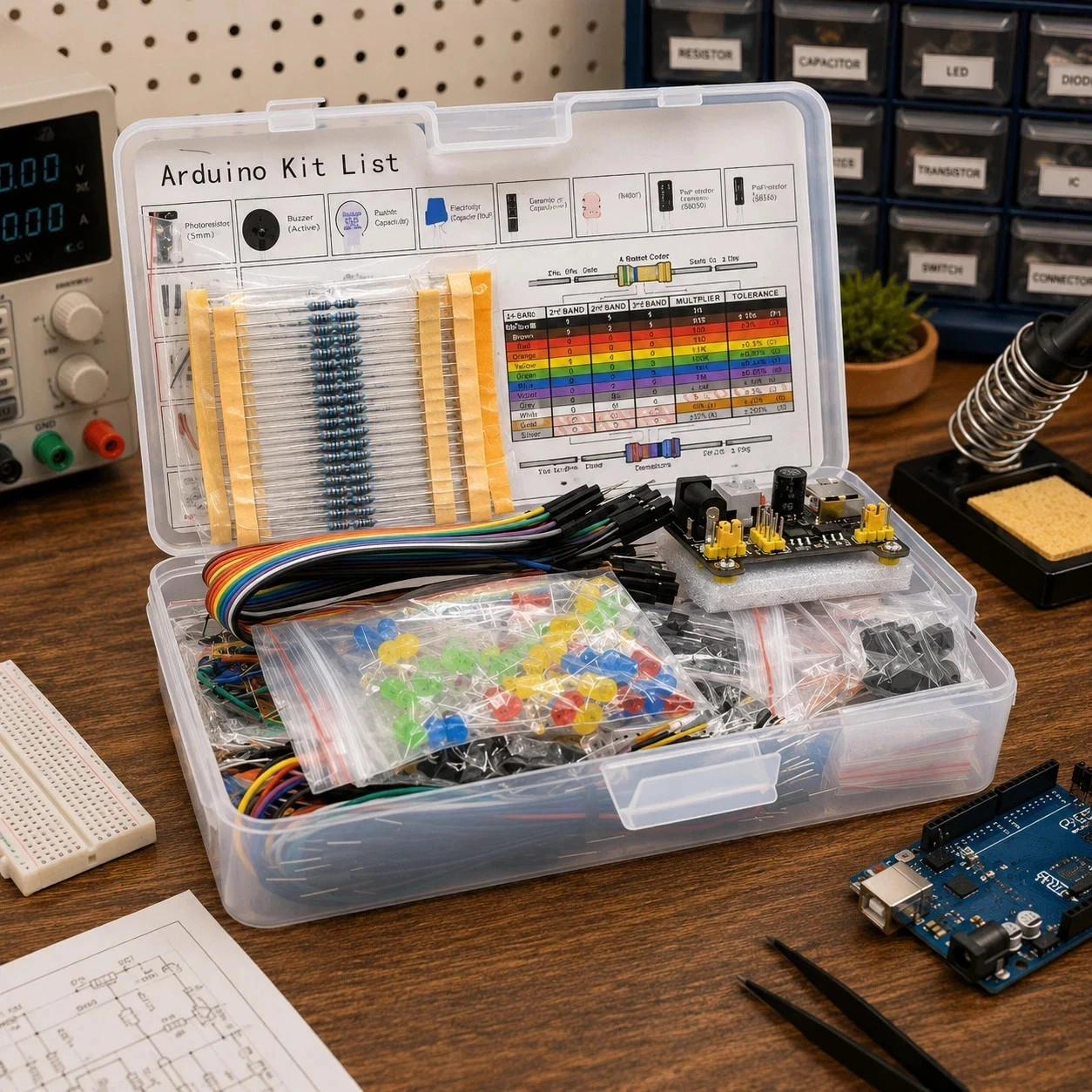 830pcs Mixed Grab Bag of Electronic Components LOT Kit Resistor Capacitor Parts
