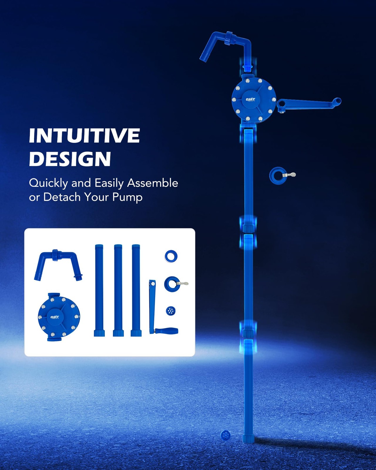 Drum Pump 55 Gallon Rotary Barrel Pump for Chemicals and Acidic Solutions
