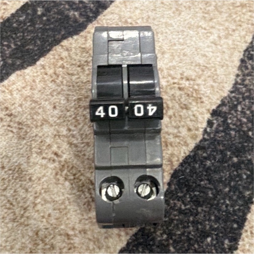Federal Pacific Slim 40A Double Pole Circuit Breaker 201-250V Used