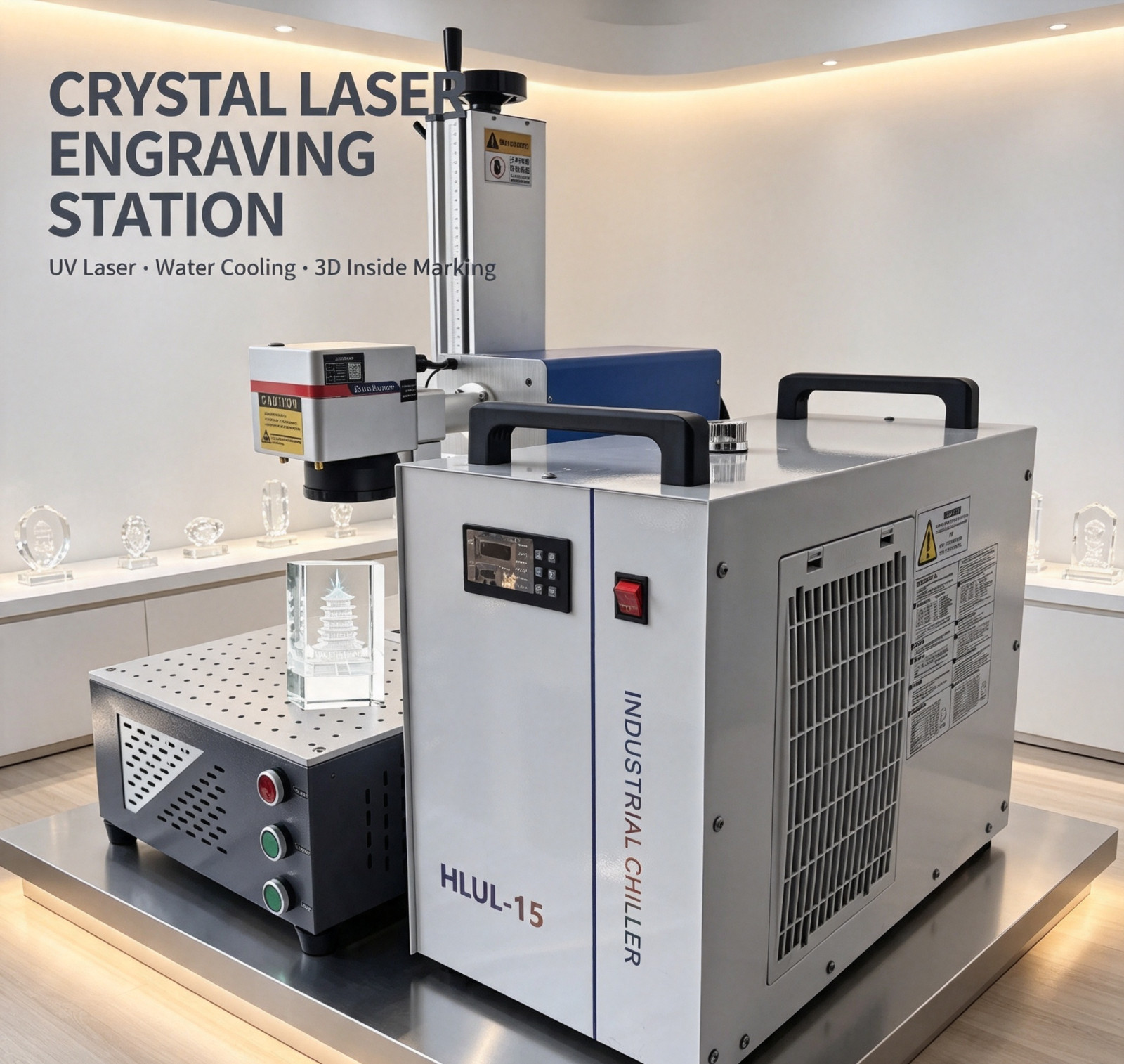 CRS 10W UV Laser Marking Fine Engraver On Glass Wood 3D Inner Crystal Machine