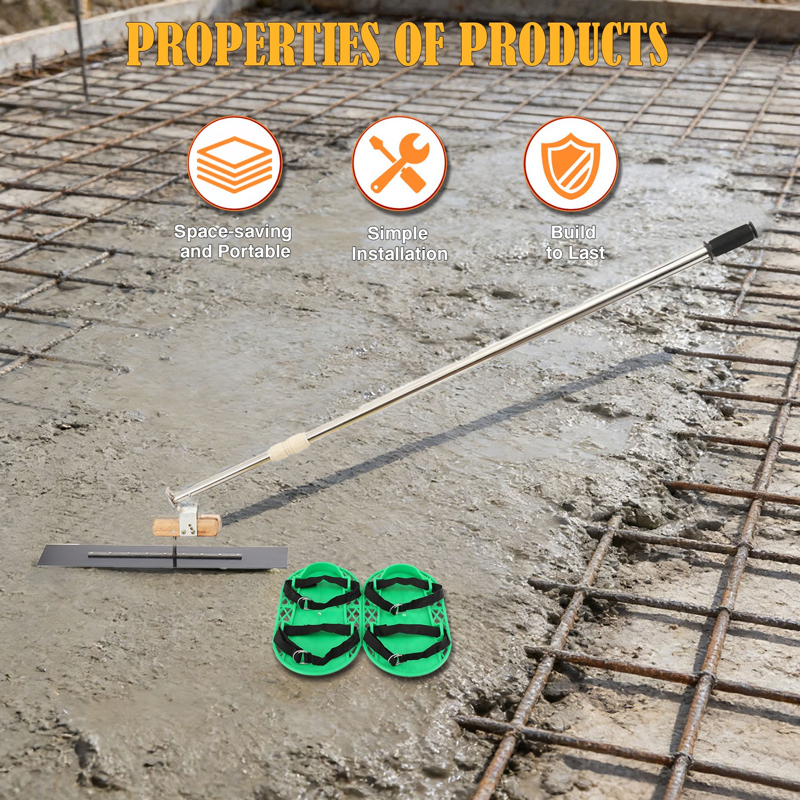 Concrete Float Concrete Finishing Shoes Cement Surface Smoothing Tool Bull Float