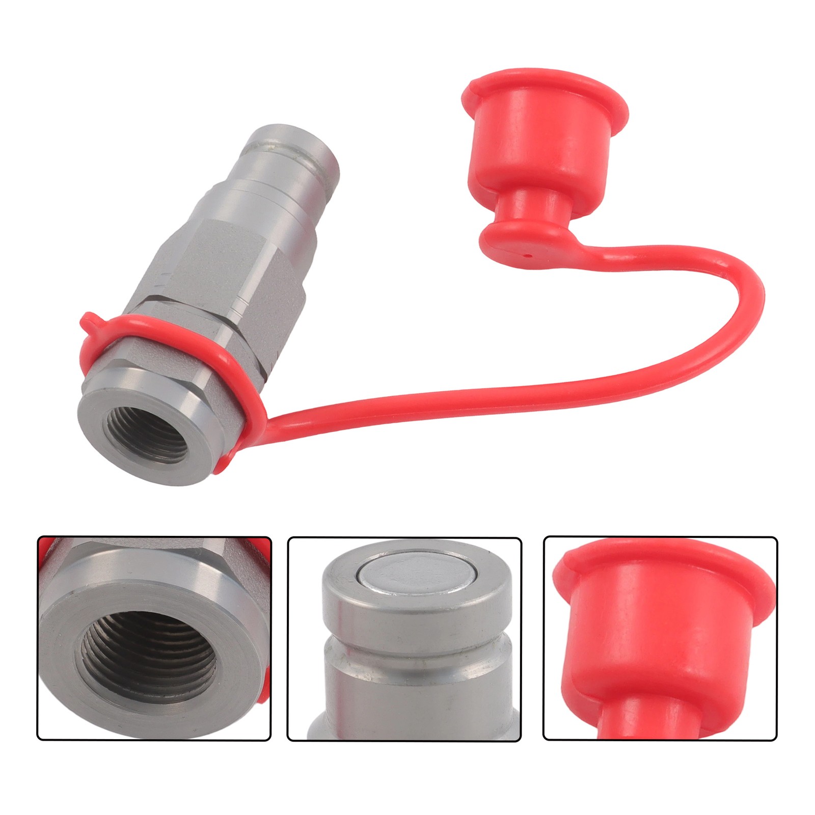 2 Pcs 3/8″ Flat Face Hydraulic Quick Disconnect Coupling Set 3/8″ NPT Thread