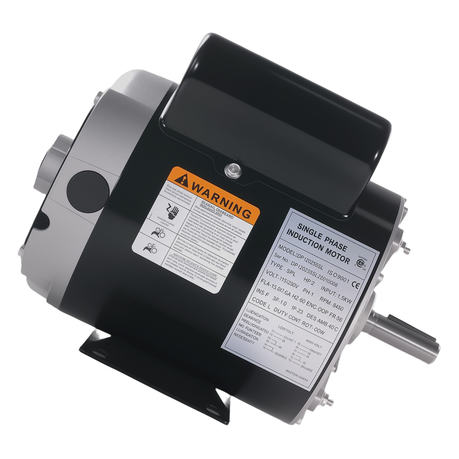2HP Electric Motor 3450RPM AC120V/240V 56 Frame Single-Phase 5/8″ Keyed Shaft
