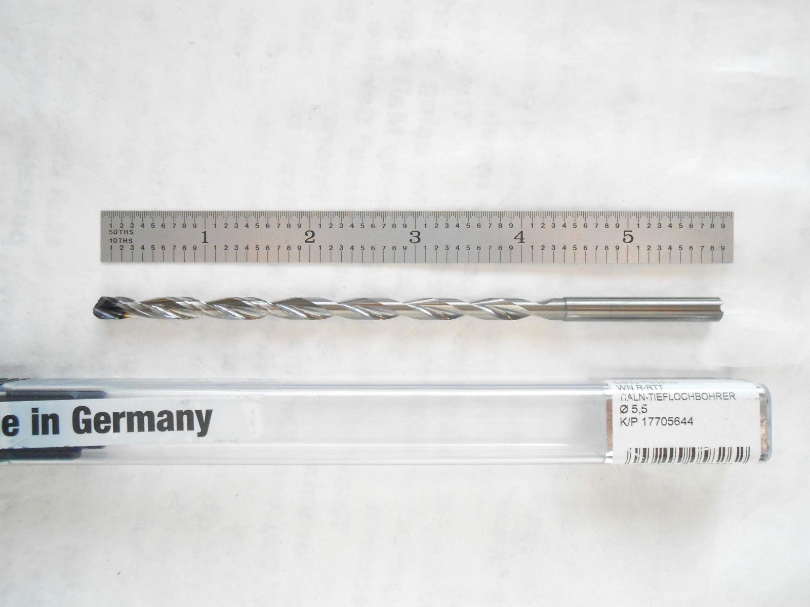 NEW GUHRING SOLID CARBIDE 15XD H.P. DRILL 5.50MM CUT DIA. X 110MM FL X 150MM OAL