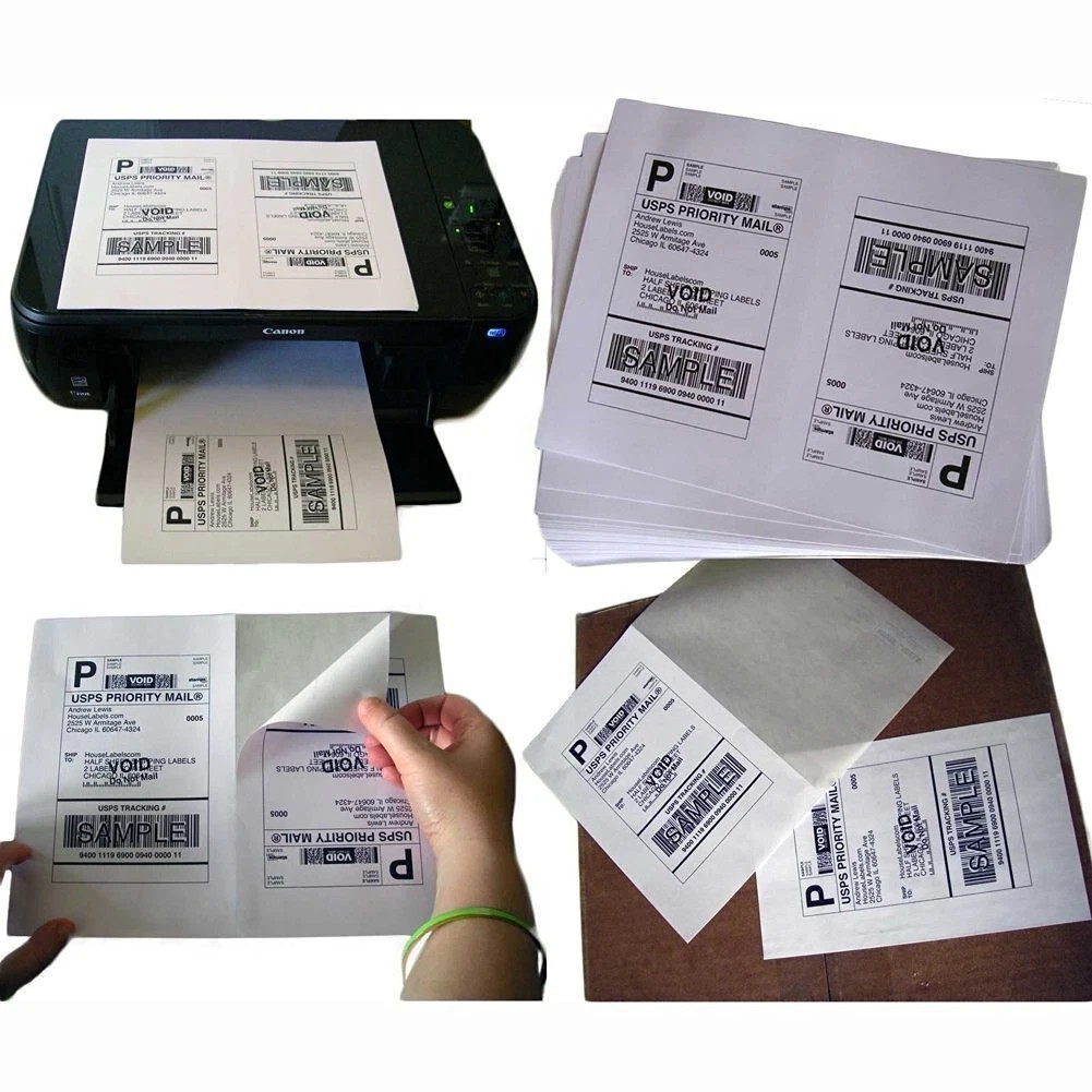 50 8.5×5.5 Shipping Address Labels Half Sheet Self Adhesive for Laser ink