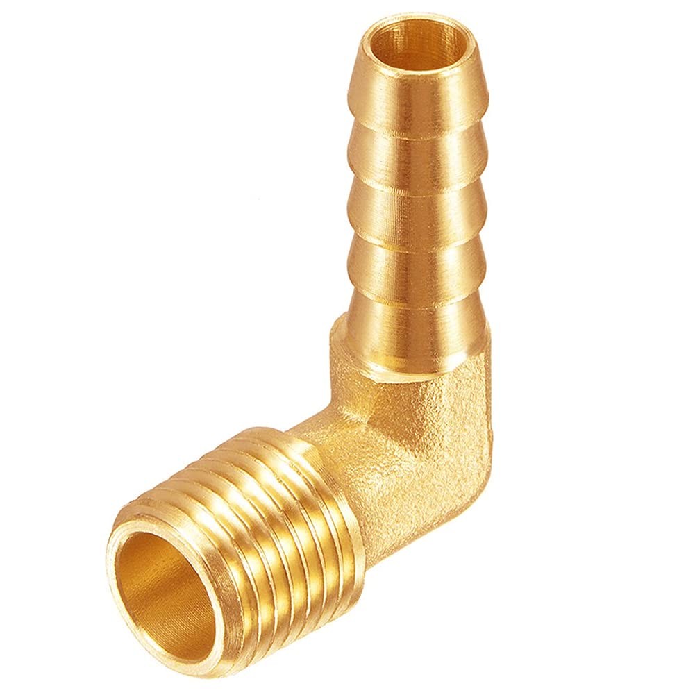 Uenede 2PCS Brass 3/4″ NPT Male to 3/4″ Barb 90 Degrees Elbow Hose Barb Fitti…