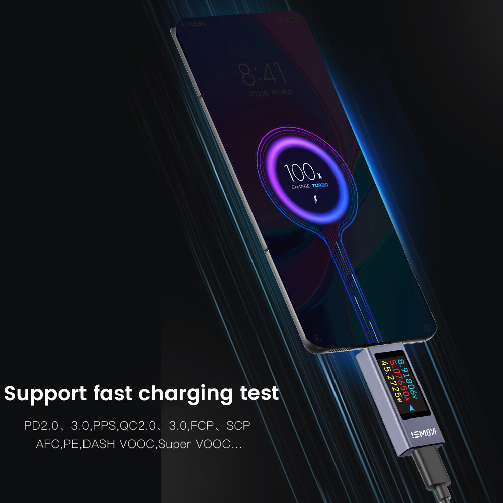 USB Type-C Power Tester Digital Voltage Current Capacity Meter DC4-30V 0-12A