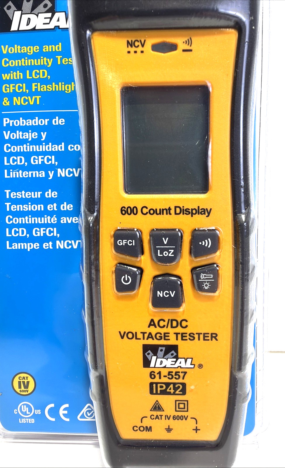 IDEAL 61-557 Voltage Continuity Tester LCD LoZ GFCI NCVT CAT IV 600V New