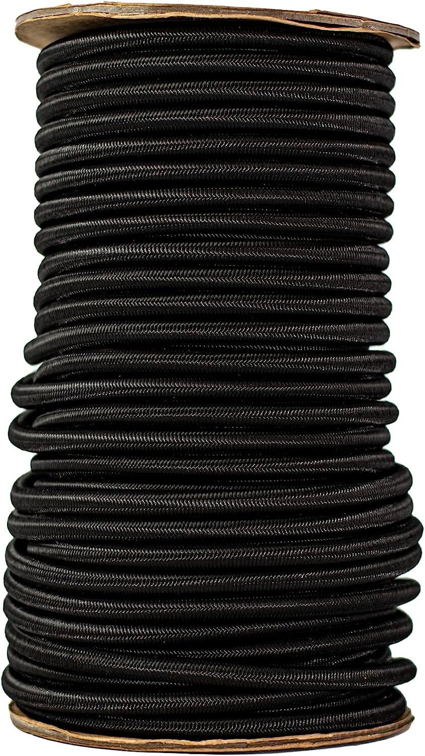 100′ x 3/8″ Shock Cord Elastic Stretch BUNGEE Truck Tarp Tie Down BLACK 100 ft