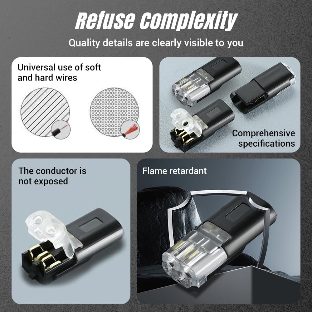 80 PCS Plug-In Quick Wire Connectors Reusable Clamp Terminal Blocks for Cables