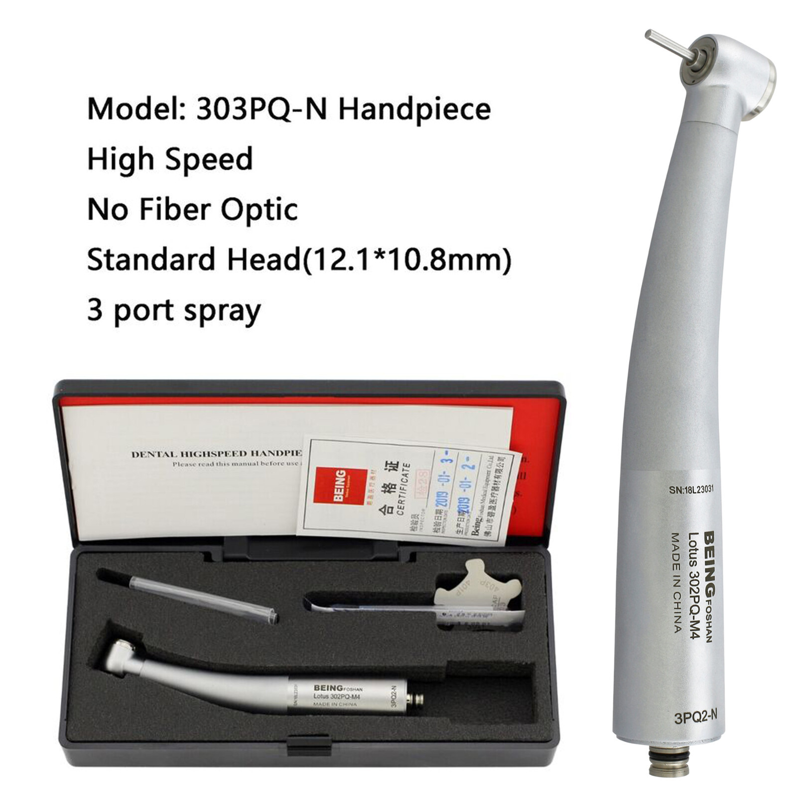 COXO Dental Turbine Fiber Optic High Speed Handpiece NSK Coupler 4 Hole 6 Pin