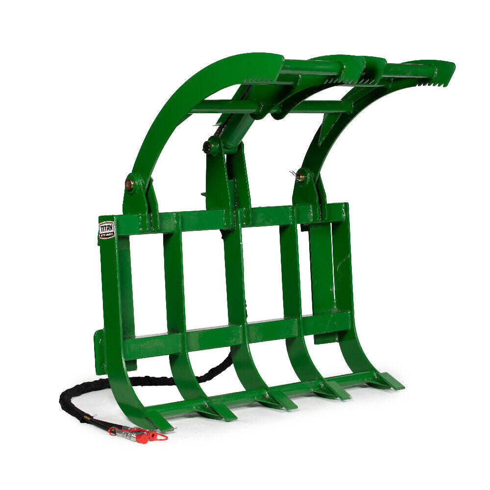 Titan Attachments 48” Light-Duty Single Cylinder Root Grapple Rake John Deer