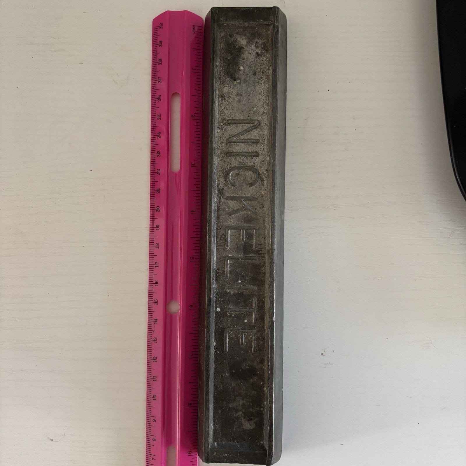 Nickelite Metal Ingot Approx 3.2 lbs Vintage Industrial Raw Material Alloy