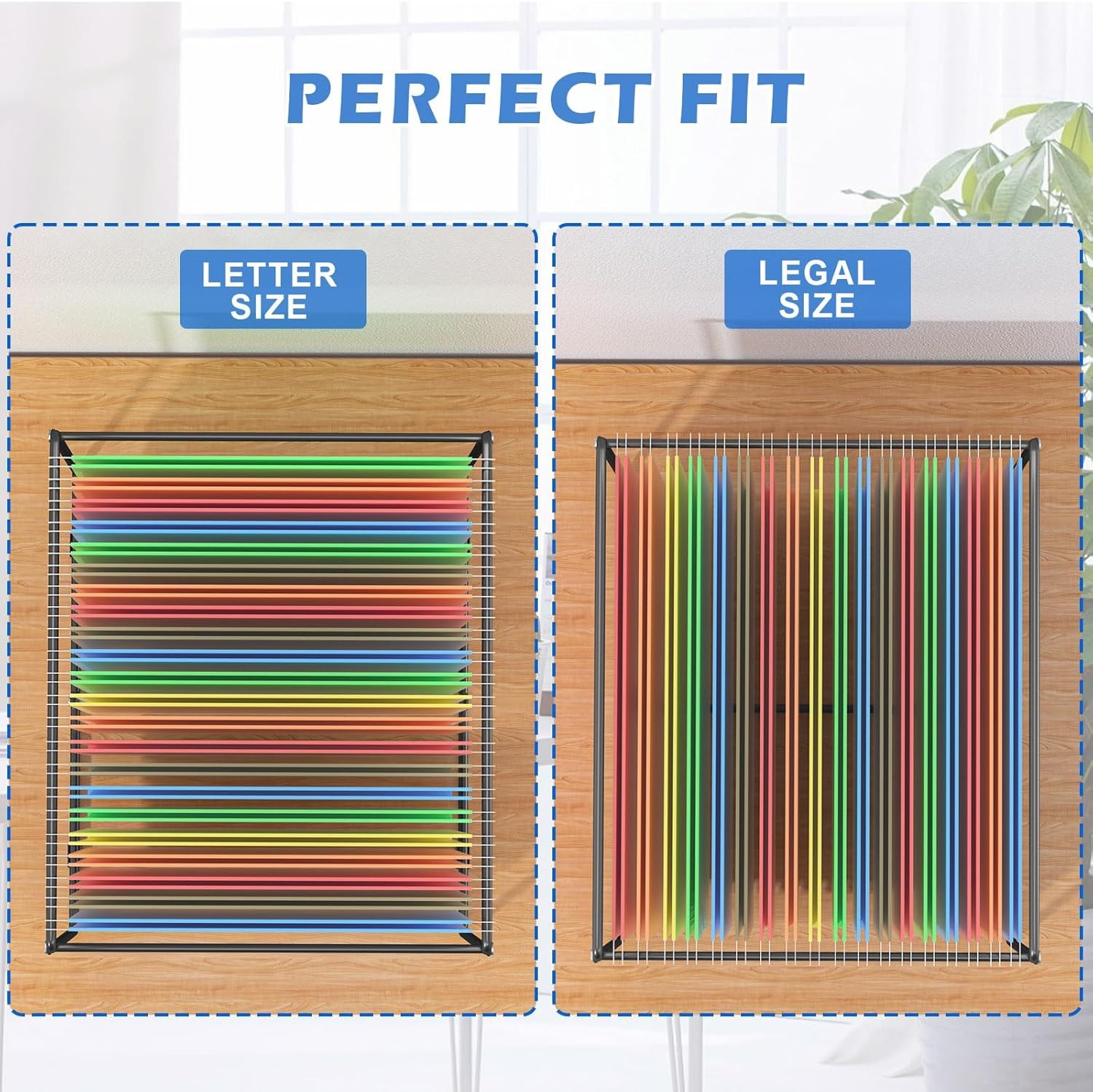 Legal/Letter Size Hanging File Folder Frame,9.45″ H Hanging Files Holder,Desk
