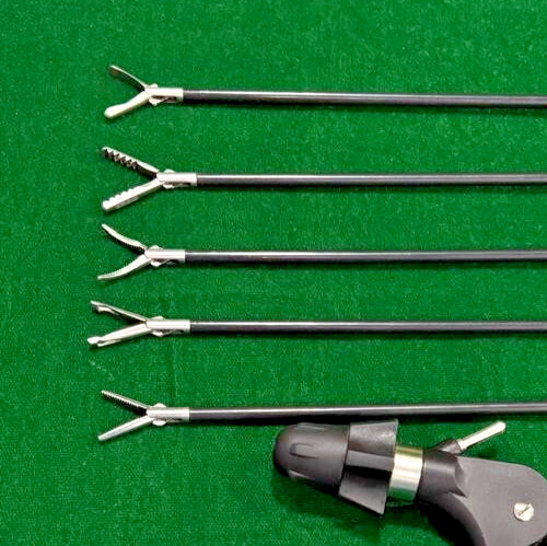 5pc Laparoscopic Monopolar Grasper Insert 5mmx330mm with 2pc Handle Reusable