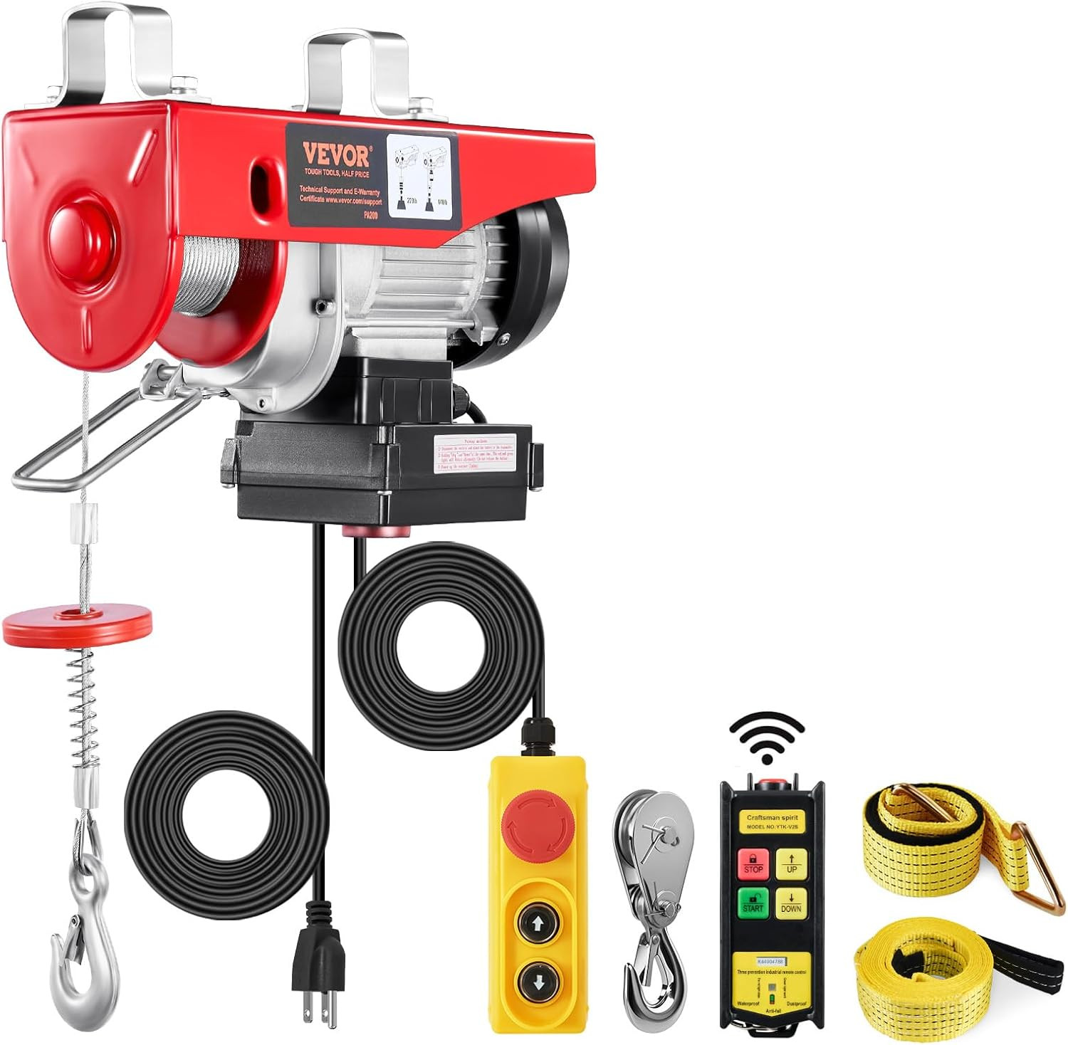 Electric Hoist with Remote Control, 440 Lbs Material Handling Tool, 110V Electri