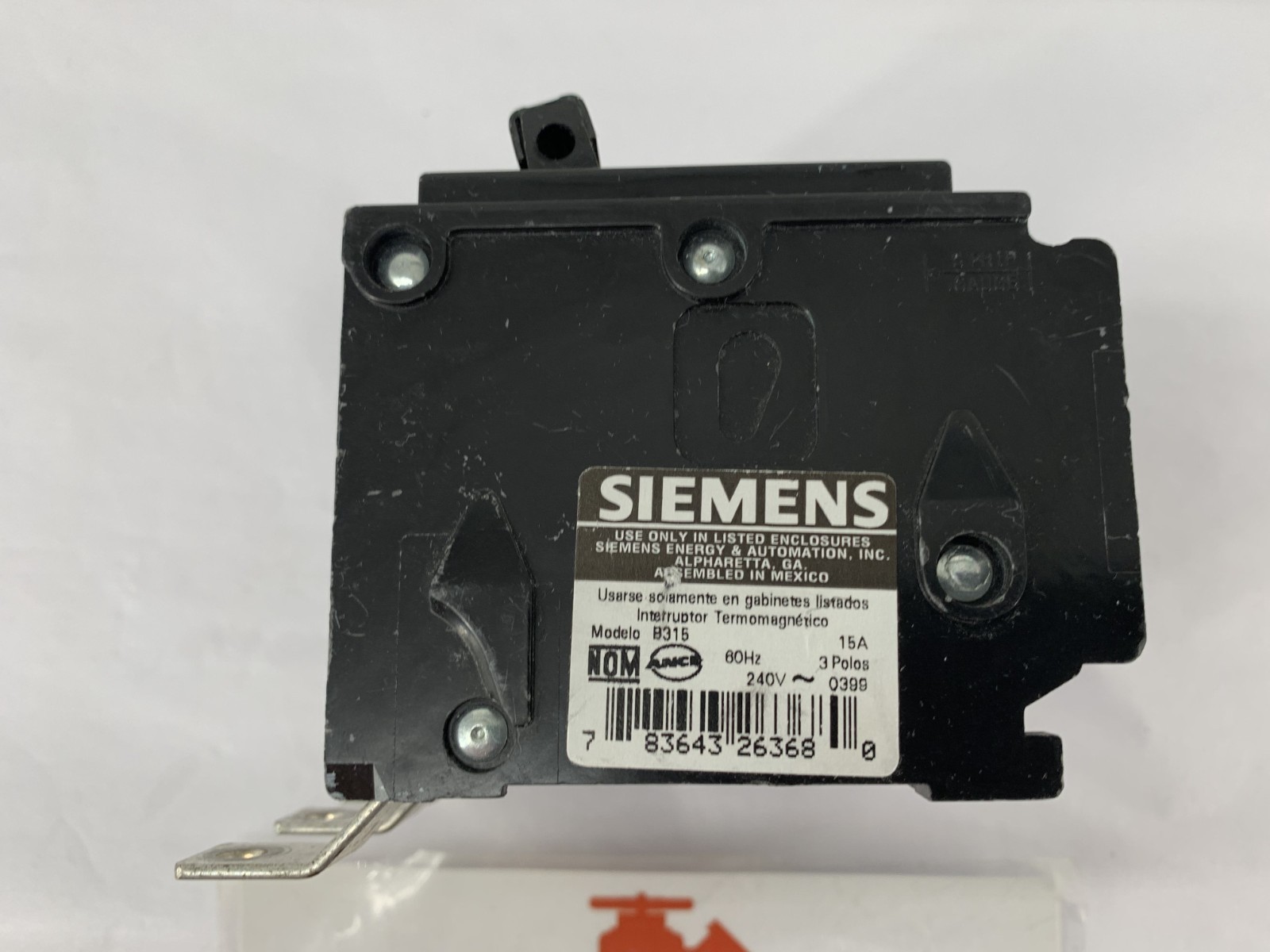 Square D B315 Type BL 15A 3P 120/240V 10kA Bolt-On Molded Case Circuit Breaker