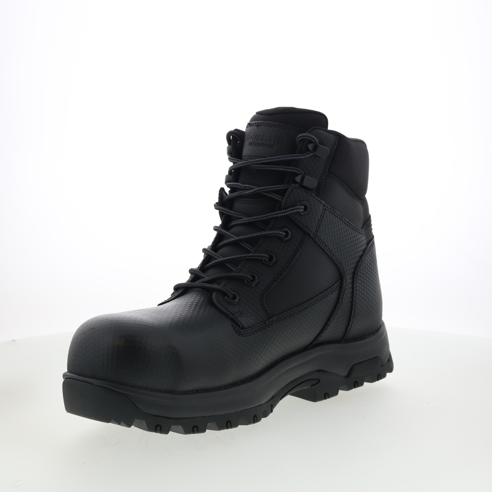 Dunham 8000 Works WP Safety 6″ Plain Toe Boot Mens Black Work Boots
