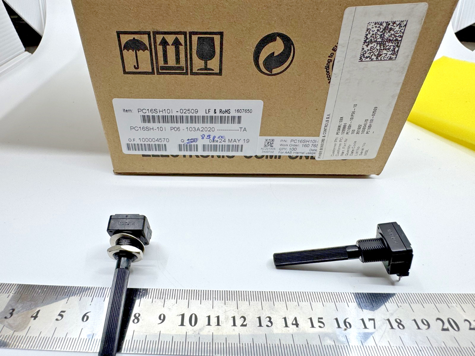 3 Pcs PC16SH-10IP06-103A2020 PIHER Potentiometer 10 kΩ 1 Turn PCB 20% Linear