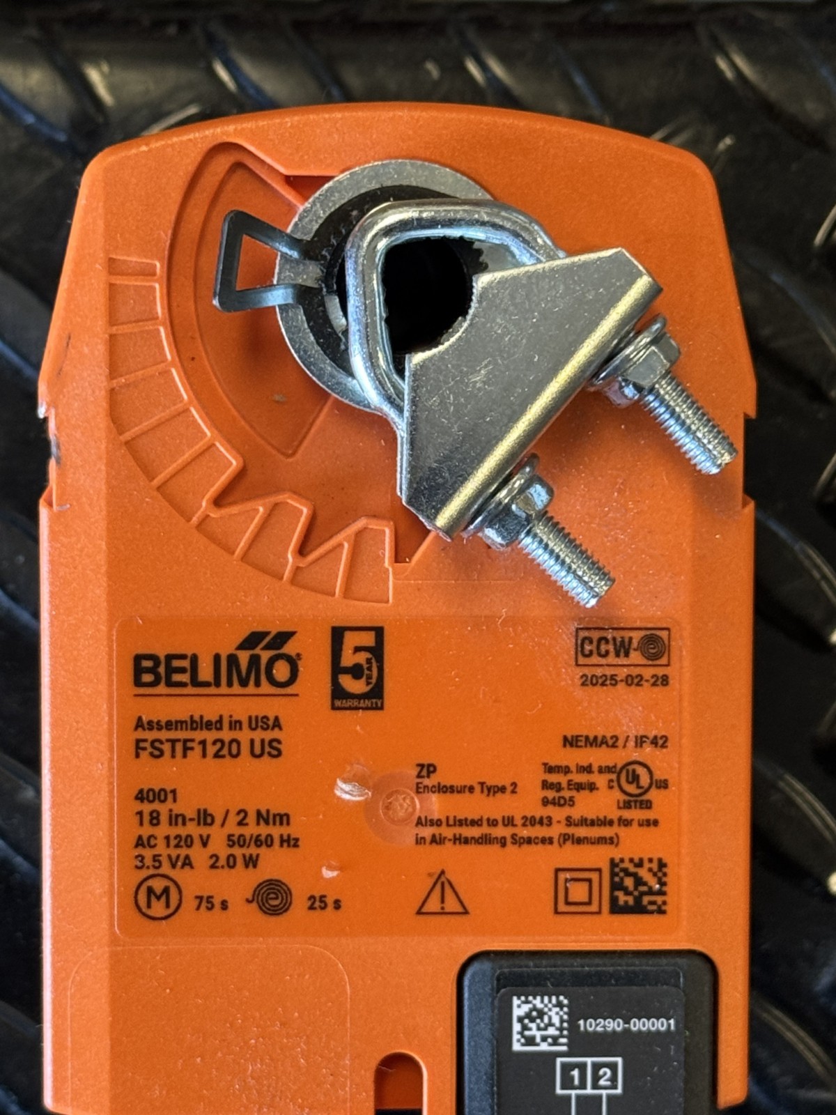 Belimo FSTF120-S US Actuator 120V 18 in-lb Spring Return – New Unused