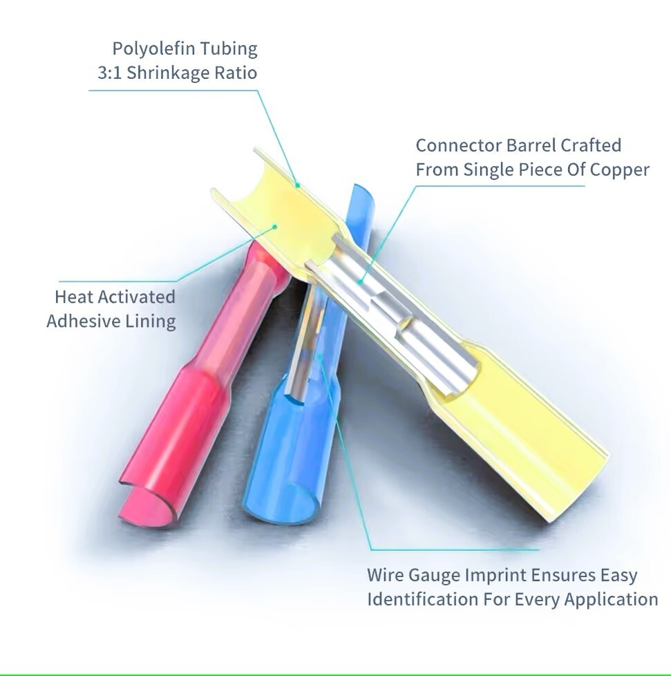Heat Shrink Wiring Connectors For Automotive Marine Electrical Wiring Connection
