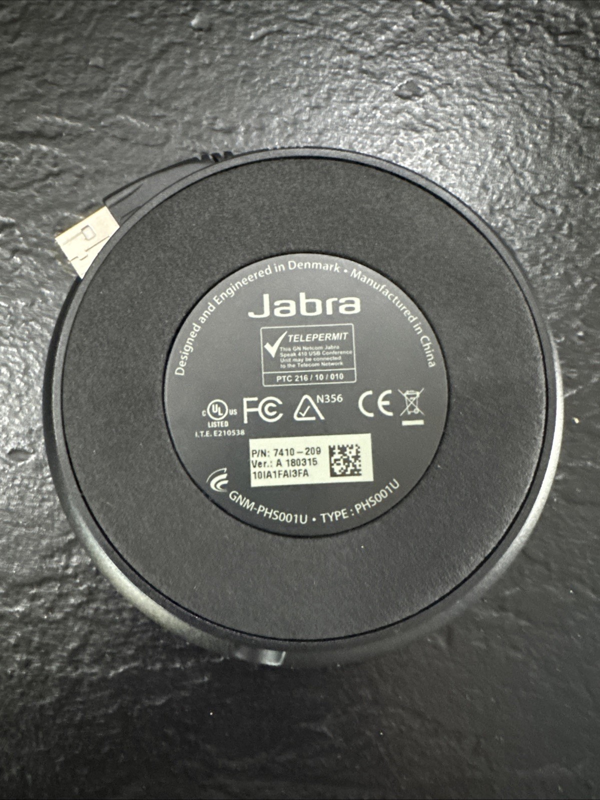 Jabra Speaker Phone PHS001U Portable Conference Bluetooth/USB w/ Case