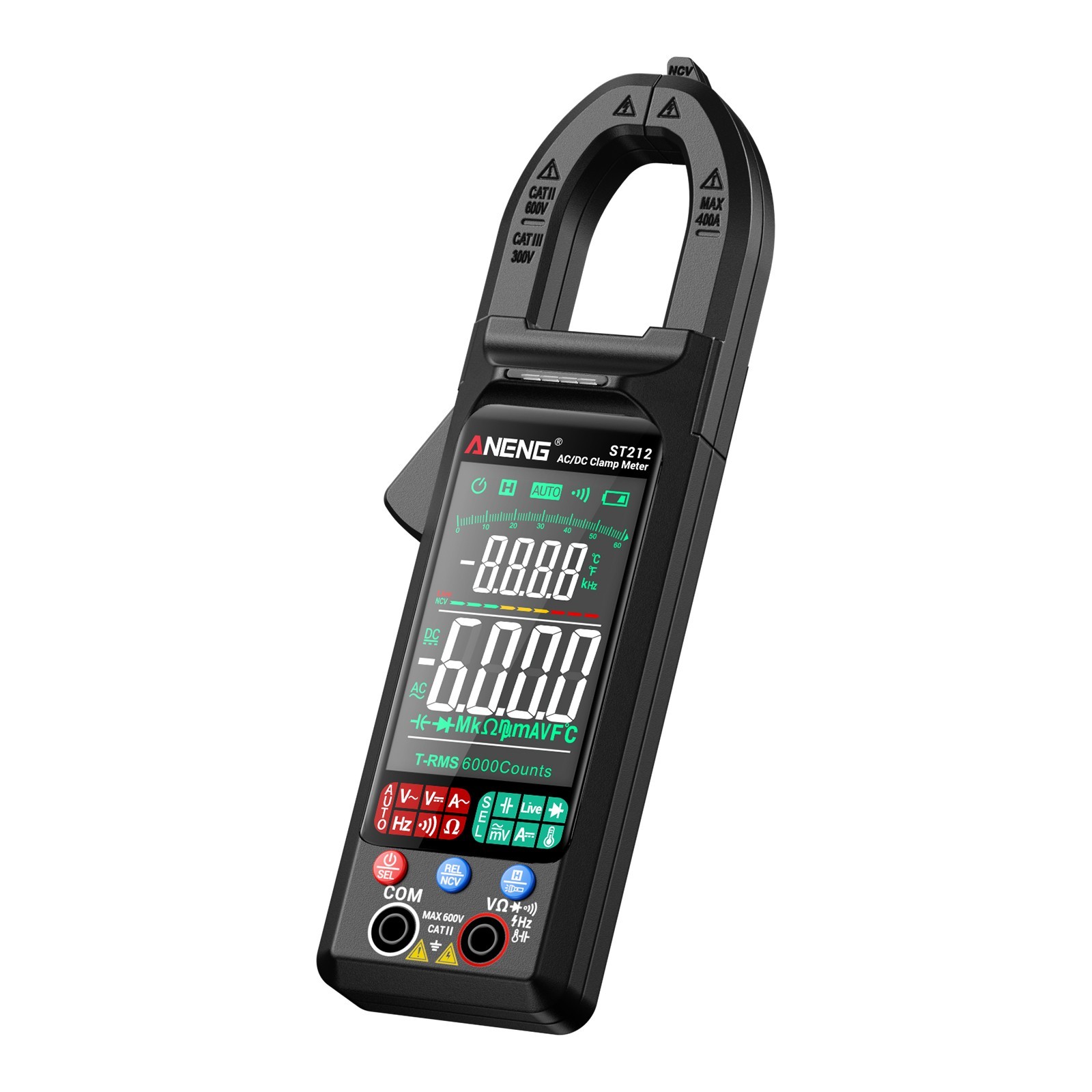 ANENG ST212 Clamp Meter Digital Multimeter Professional T-RMS 400A AC/DC Tester