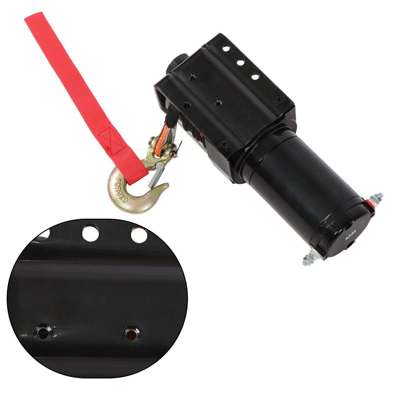 3500lbs Electric Winch 12VDC/1.5HP Copper Motor With 3/16″ x 39′ Synthetic Rope