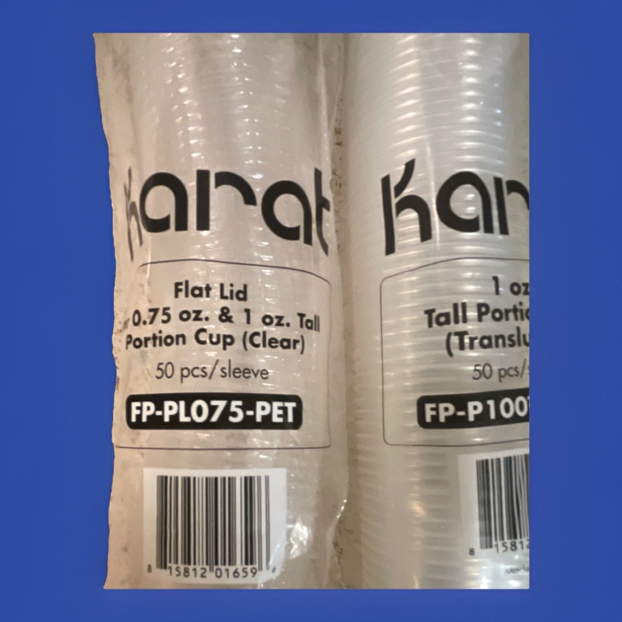 Karat 0.75 oz & 1 oz Tall Portion Cup Combo PET Plastic & Polypropylene, 50 pcs