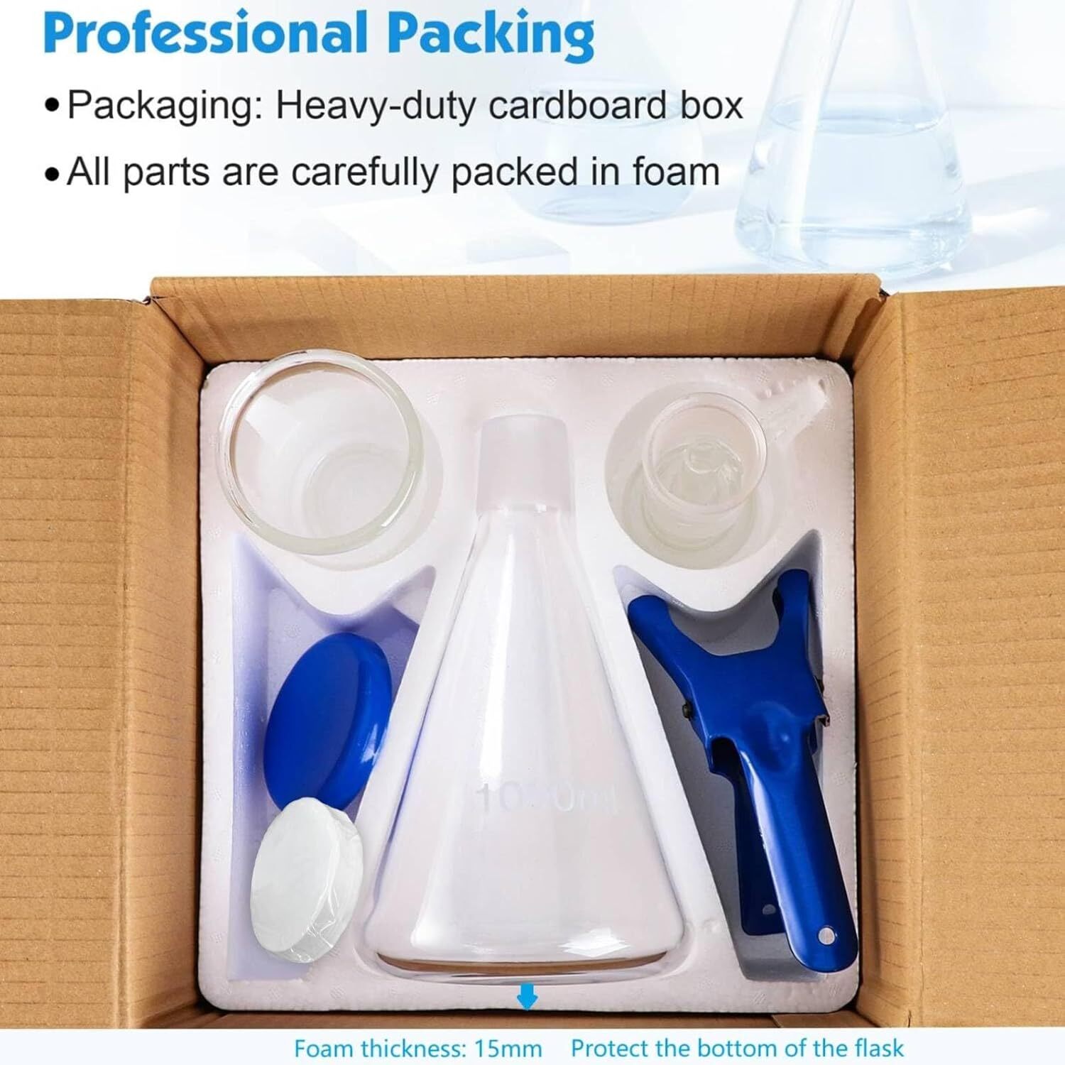 1000mL Lab Vacuum Filtration Distillation Apparatus, Glass Suction Filtering Kit