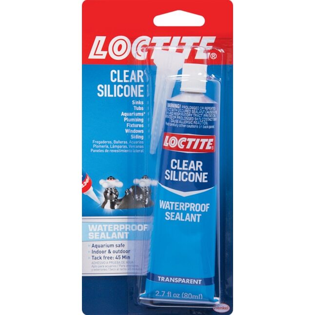 Henkel Clear Silicone – Waterproof Sealant – Aquarium Safe Loctite 2.7 oz Tube