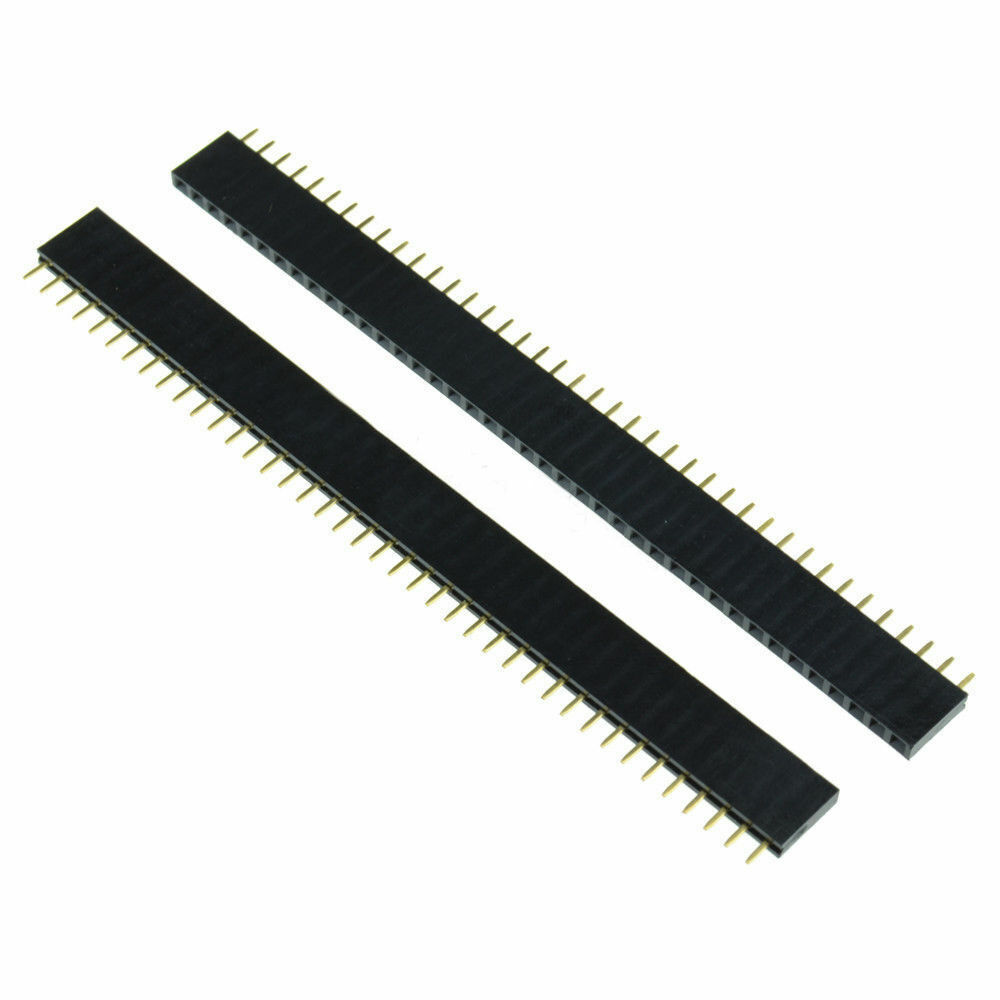 40-Socket Female Header 0.1″ 2.54mm PCB Strip Connectors 10/20/40/80 Piece Packs