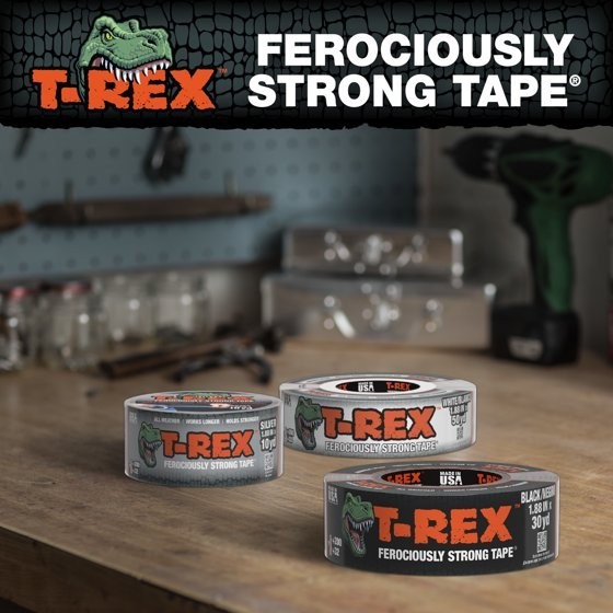2 pack T-Rex Ferociously Strong Gunmetal Gray Duct Tape, 1.88 in. x 10 yd.