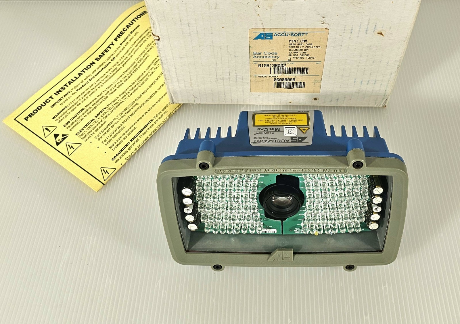 New, Accu-Sort Mini Cam 0109138002 Barcode Scanner Camera 30°, 12.5mm Lens CMOS