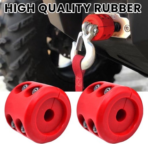 Red Winch Hook Stopper for ATV UTV Truck, Synthetic Rope Cable Save Color: Red