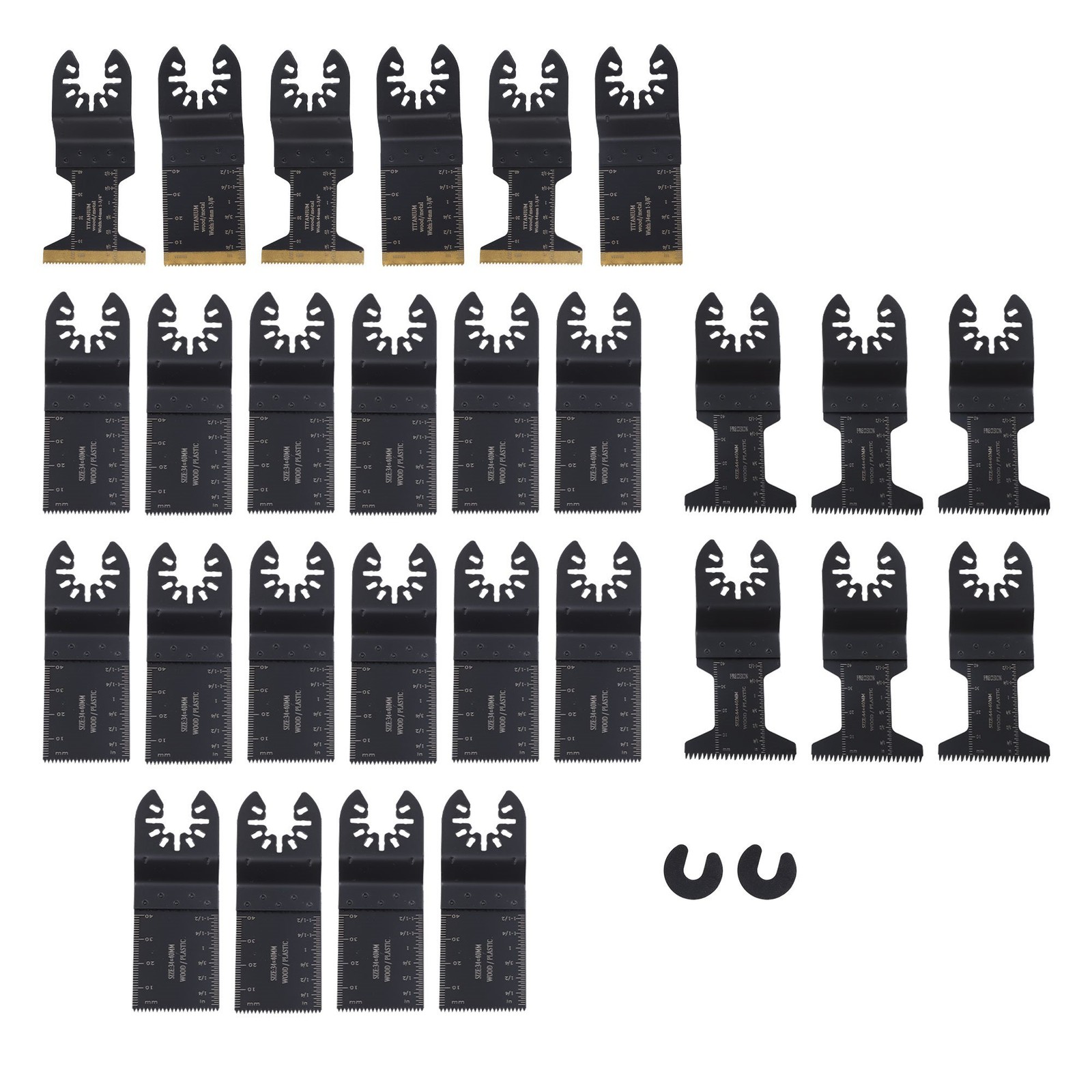 28 PCS Titanium Oscillating Saw Blades Multitool Blades for Wood Plastics Metal