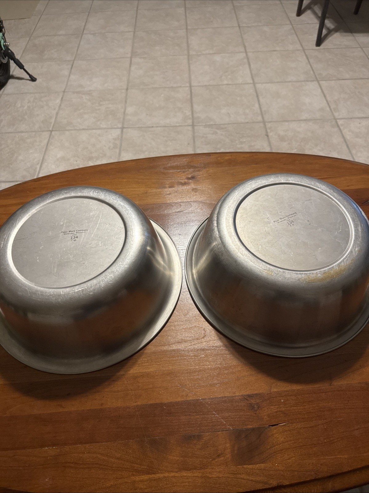 2 Surgical Bowls by Polar Ware Company 7 Qt Stainless Steel No. 134 Vintage USA