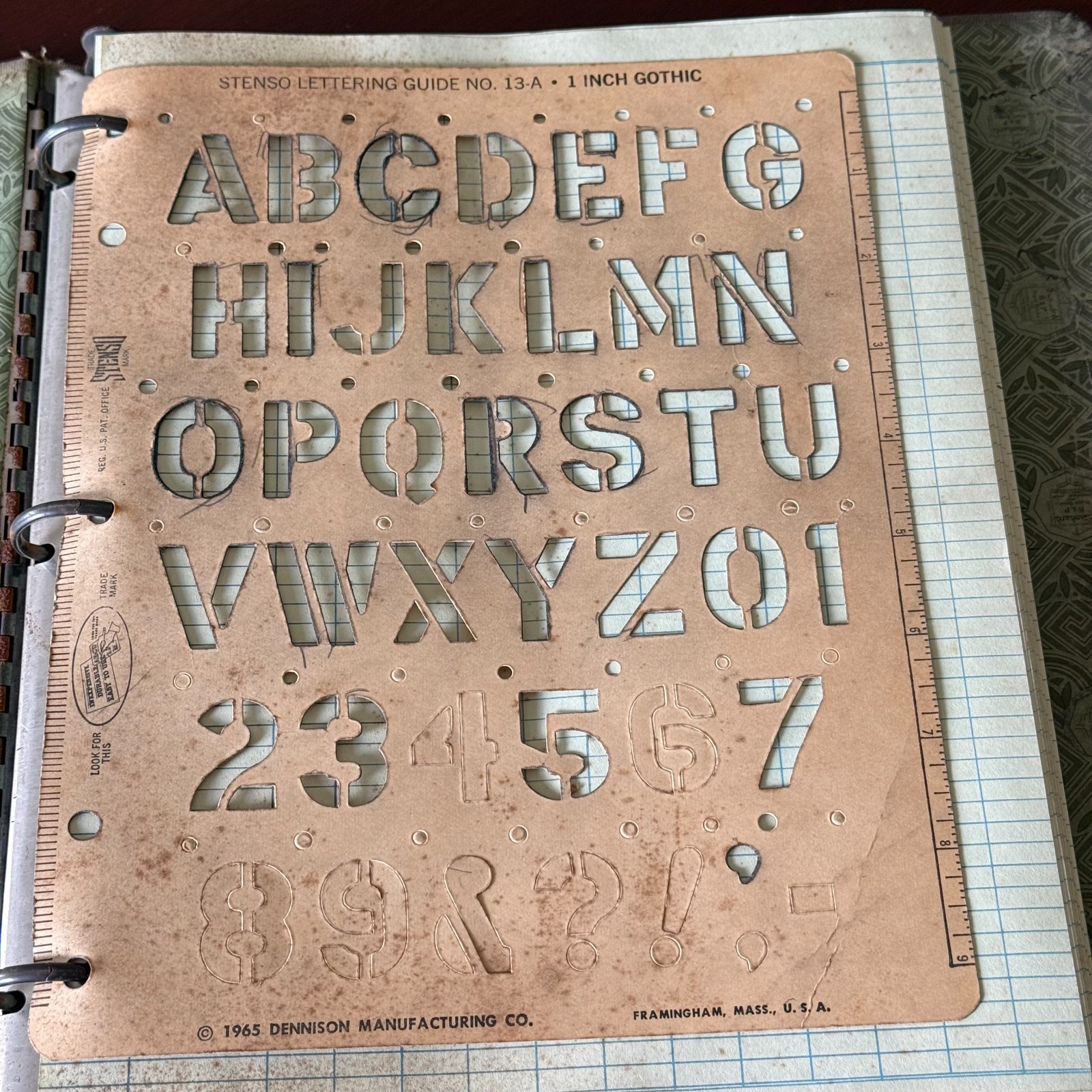 Boorum & Pease Vintage No. S2552ML Account Ledger 3 Ring Binder Stencil Office