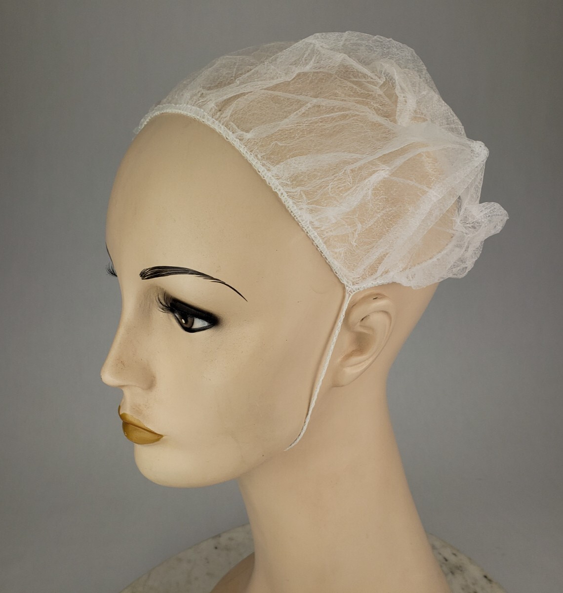 200 ish Count – BIX400 24″ White Bouffant Cap Non Woven Disposable Hairnet Large