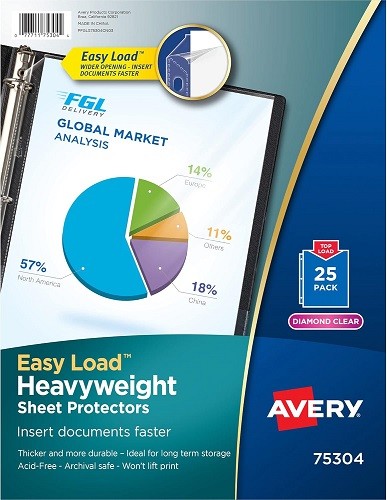Diamond Clear Heavyweight Sheet Protectors Top-Load 8.5x11in 25/PK – 1EA
