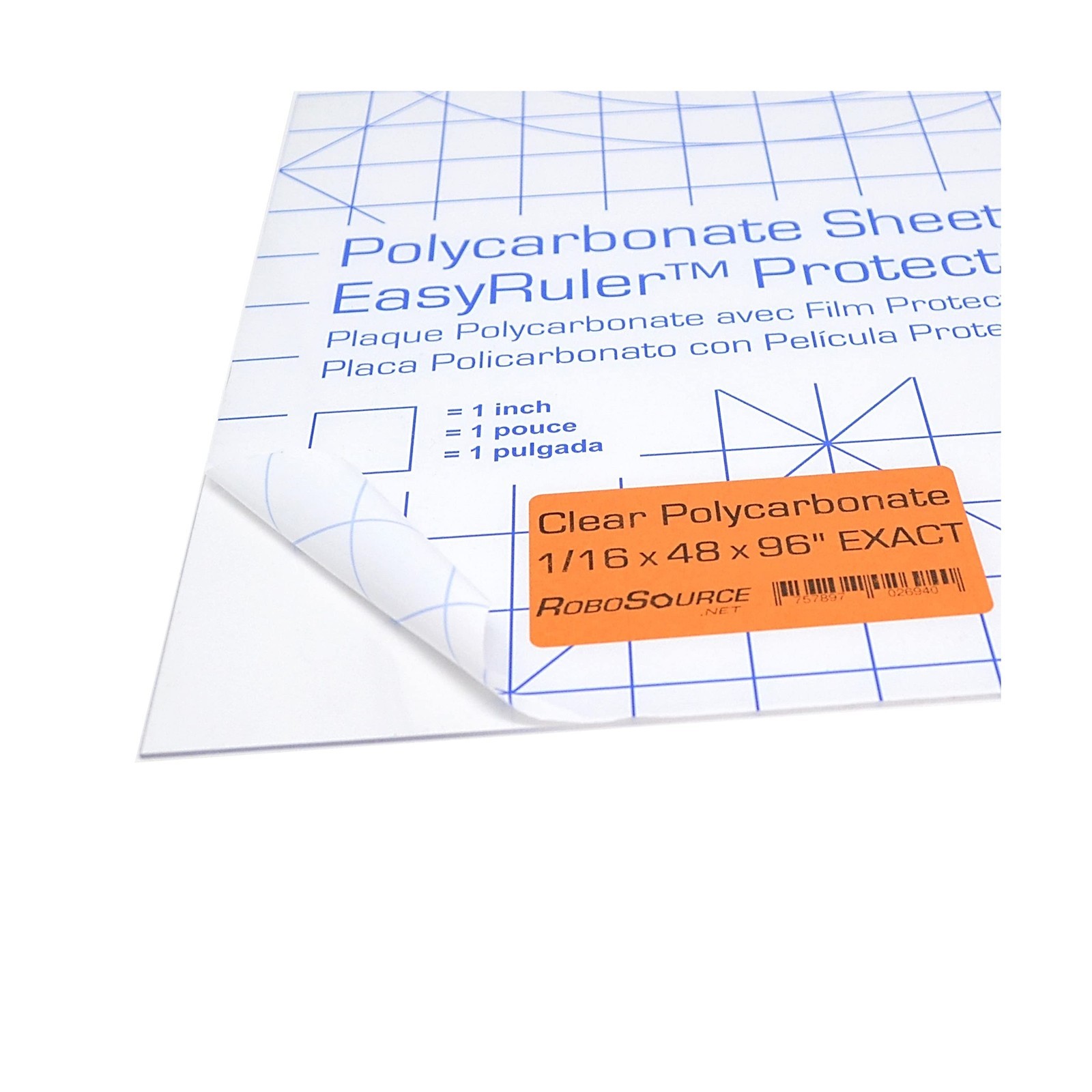 Polycarbonate Clear Plastic Sheet 48″X96″X0.0625″ (1/16″,4×8 ft)Exact, EasyRuler