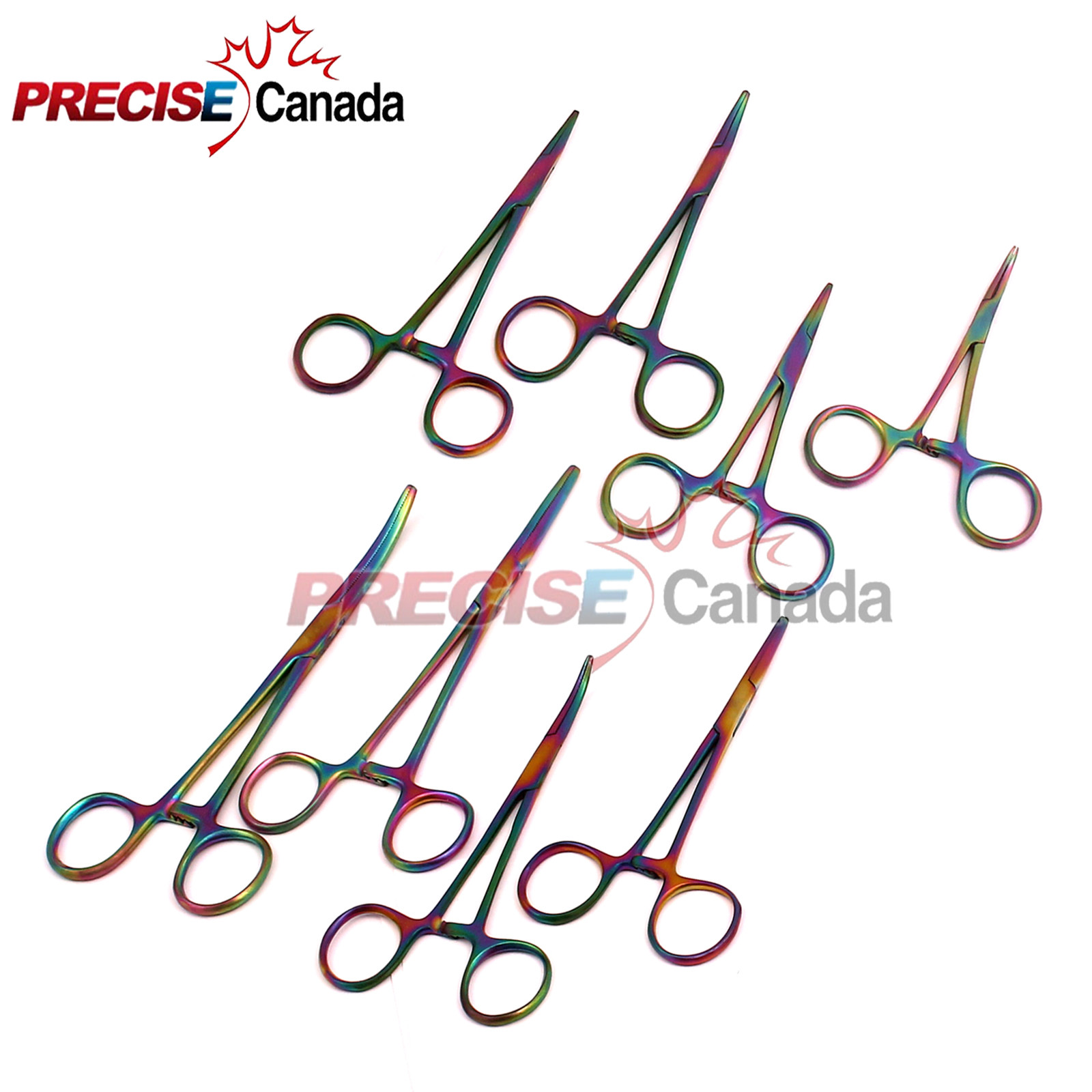 Precise Canada Set Of 8 Multi Color Ultimate Hemostat Forceps Surgical Instru