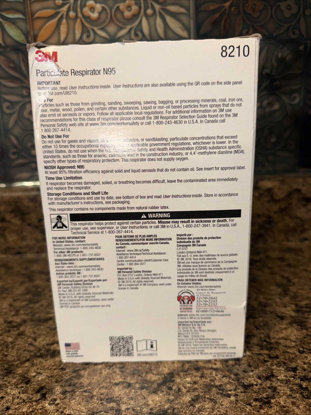 Genuine Brand New 3M N95 Particulate Respirator #8210 – 160 Masks – Exp 05/2026