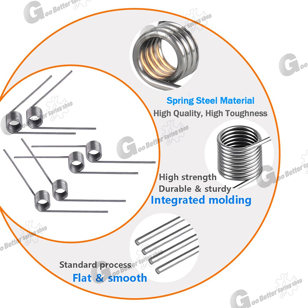 Torsion Spring 3-9 Coil (10 pcs), 1.2mm Wire dia, 6 ~ 12mm OD, Left spring Steel
