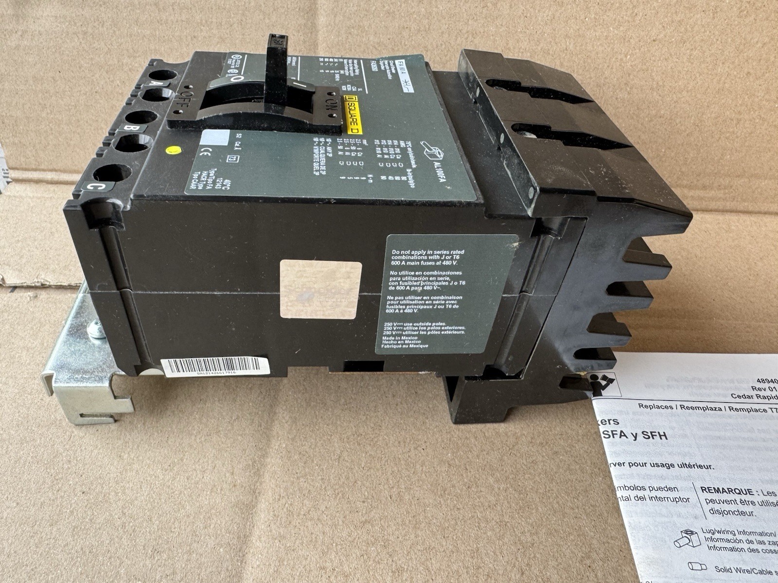 Square D FA36060 60 Amp 3 Pole 600V Circuit Breaker I Line 3P 60A NEW Open Box