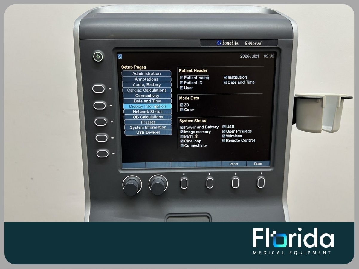 2014 SONOSITE S-NERVE PORTABLE ULTRASOUND MACHINE REF P09417-66 WITH CART **