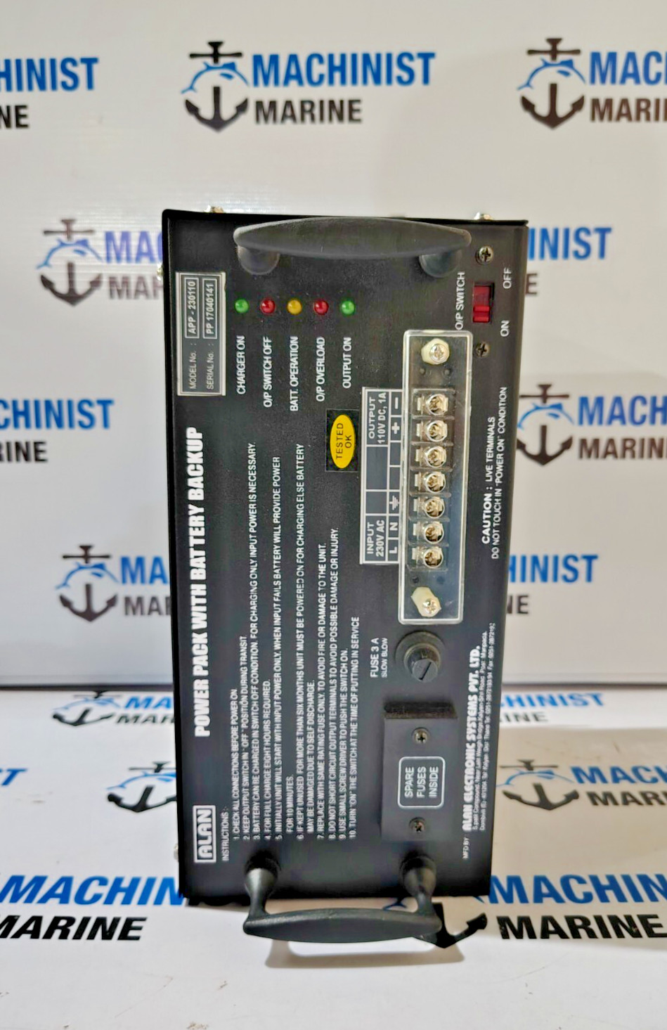 ALAN APP-230110 POWER PACK WITH BATTERY BACKUP INPUT 230V AC OUTPUT 110V DC 1 A