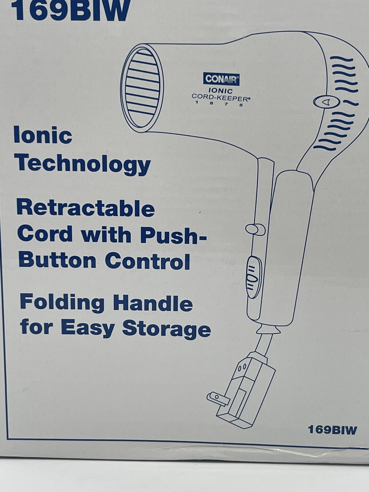 Lot of 2 CONAIR Folding Hairdryer, Handheld, Black, 1875 Watts, Ion 169BIW USA